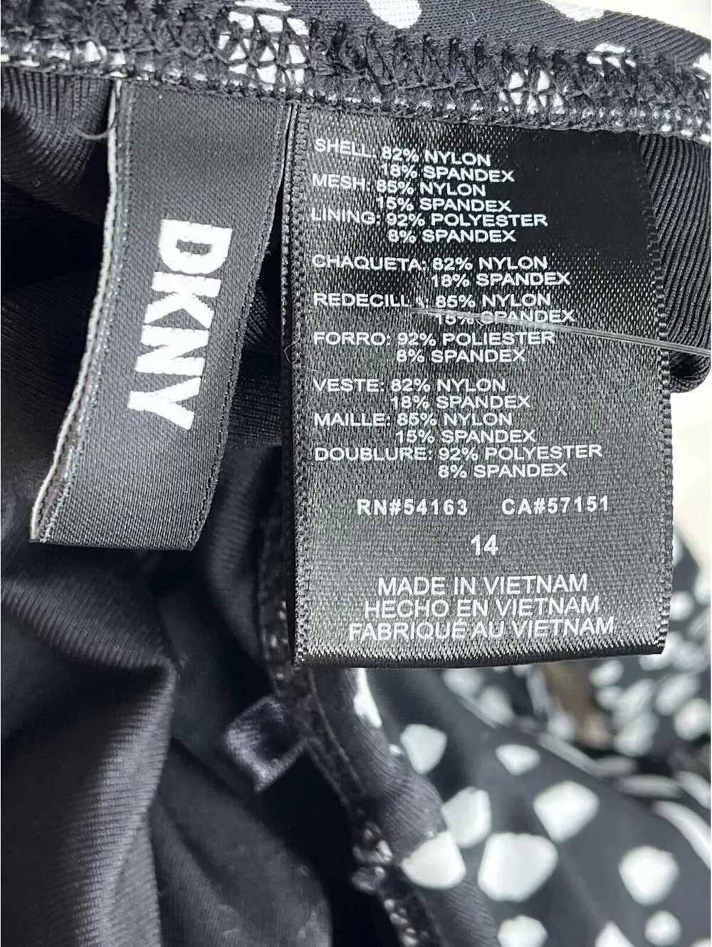NWOT DKNY Women's Black/White One-Piece Swimsuit Size 14 - Picture 8 of 9